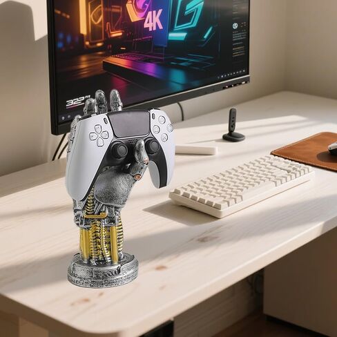 Decor Cyberpunk Decor Hand Silverhand Mechanical ، حامل وحدة تحكم الألعاب ، 9.6 بوصة إكسسوارات مكتب ألعاب الراتنج للغرفة ، الشرفة ، الرف ، ديكور المنزل in Saudi Arabia