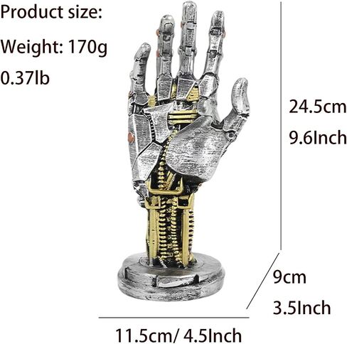 Decor Cyberpunk Decor Hand Silverhand Mechanical ، حامل وحدة تحكم الألعاب ، 9.6 بوصة إكسسوارات مكتب ألعاب الراتنج للغرفة ، الشرفة ، الرف ، ديكور المنزل in Saudi Arabia