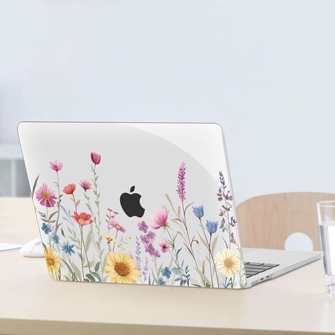 Moseso متوافق مع MacBook Air 13 بوصة الحالة 2025 2024 2023 2022 M4 A3240 M3 A3113 M2 A2681 ، قشرة بلاستيكية صلبة وحماية لوحة المفاتيح وحامي شاشة MacBook Air 13.6 بوصة ، زهرة ملونة in Saudi Arabia