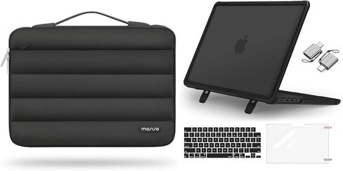 Mosiso متوافق مع MacBook Pro 14 بوصة الحالة 2025-2021 M4 M3 M2 M1 A3112 A3185 A3401 A2918 A2992 A2779 A2442 ، حالة عالية الخدمة مع Fold Kickstand Skin & Keyboard Film & type C & bag ، Black ، Black in Saudi Arabia
