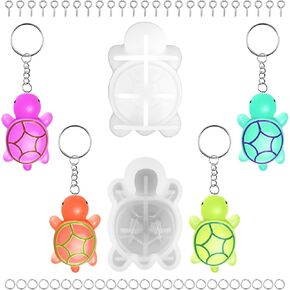 1Set Small Turtle Silicone Molds, Mini Cute Turtle Shape Resin Silicone Molds, 3D Animal Siliconeing Mold for Epoxy Resin, Animal Turtles Molds Set Key Ring Accessory in Kuwait