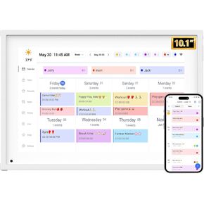 10.1 بوصة تقويم رقمي ذكي مع مخططات روتينية وجداول عائلية ومخطط للوجبات ، يضم شاشة تعمل باللمس عالية الدقة ، عرض تلقائي ، إطار صورة رقمي مدمج ومشاركة مجانية للتطبيق/الفيديو in Kuwait