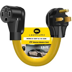 سلك محول شاحن EV من NEMA 10-50P إلى 14-50R مع سلك محول عالي التحمل 6-AWG لشحن Tesla وغيرها من أجهزة الشحن من المستوى 2، 1.5 قدم in Kuwait