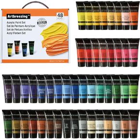 Acrylic Paint Set,48 Colors 0.74 oz/22ml Tubes,Highly Pigment Art Paints for Artists,Beginner to Pro,Ideal for Canvas,Wood,Fabric,Paper (48 Colors) in Saudi Arabia