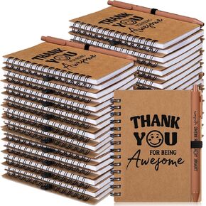 24 Sets Inspirational Spiral Notebook with Pens Employee Appreciation Gifts Motivational Small Notepad and Pen Set Pocket Notebook Thank You Gifts for Teacher Back to School(Classic) in Kuwait