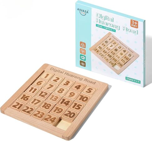 اللغز الخشبي المنزلق ， لعبة الدماغ TAY TANGRAM SLIDE GUYSE Game ， لعبة الألغاز المتسلسلة ， الألعاب التعليمية للأطفال والبالغين (1-15 متوسطة الحجم) in Kuwait