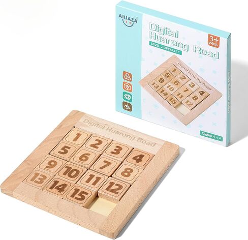 اللغز الخشبي المنزلق ， لعبة الدماغ TAY TANGRAM SLIDE GUYSE Game ， لعبة الألغاز المتسلسلة ， الألعاب التعليمية للأطفال والبالغين (1-15 متوسطة الحجم) in Kuwait