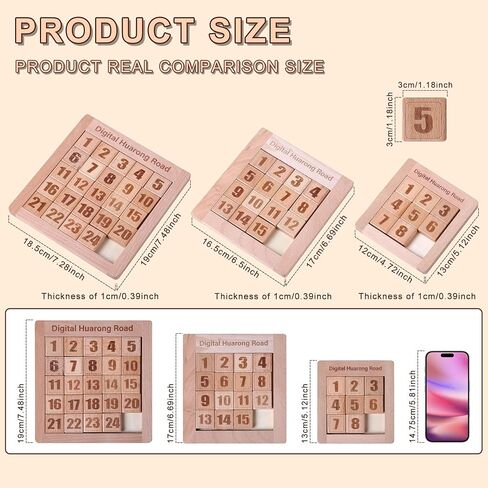 اللغز الخشبي المنزلق ， لعبة الدماغ TAY TANGRAM SLIDE GUYSE Game ， لعبة الألغاز المتسلسلة ， الألعاب التعليمية للأطفال والبالغين (1-15 متوسطة الحجم) in Kuwait
