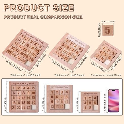 اللغز الخشبي المنزلق ， لعبة الدماغ TAY TANGRAM SLIDE GUYSE Game ， لعبة الألغاز المتسلسلة ， الألعاب التعليمية للأطفال والبالغين (1-15 متوسطة الحجم) in Kuwait