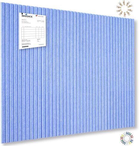 لوحة كبيرة من Cork Poternative-12 PCS للاصطدام ذاتيًا ببلاط ألواح النشرة ، بلاط لوحة Pin Board Cork لديكور جدار المكاتب المنزلية ، لوحة Tack 47 "× 35" (الأزرق الفاتح in Kuwait