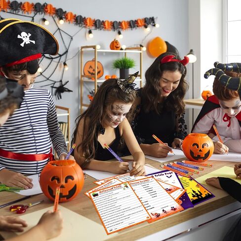 Kathfly 120 Pcs Halloween Games for Adults Include 2 Sets 40 Halloween Games Cards 20 Answer Cards and 20 Pencils, Baby Shower Party Supplies Word Scramble for Adults Groups (Horrible) in Saudi Arabia