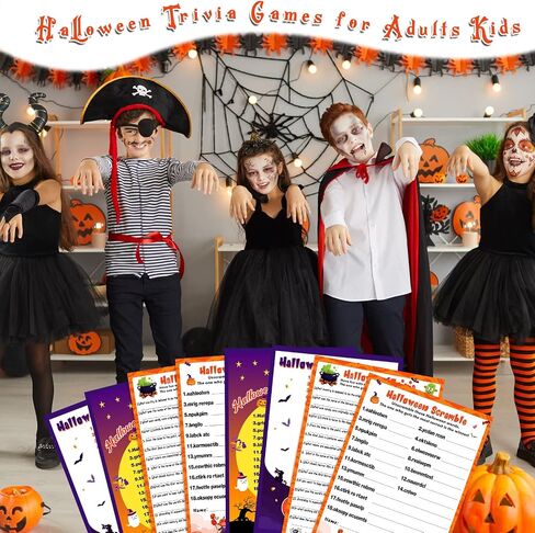 Kathfly 120 Pcs Halloween Games for Adults Include 2 Sets 40 Halloween Games Cards 20 Answer Cards and 20 Pencils, Baby Shower Party Supplies Word Scramble for Adults Groups (Horrible) in Saudi Arabia