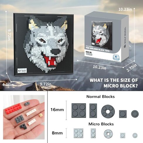 Shark Animal 3D Wall Art Micro Mini Building Blocks Set for Adults, Unique Home Wall Decor or Table Display, No Compatible with Lego, Ideal Birthday Toy for Kids Teens (2166 PCS) in Saudi Arabia