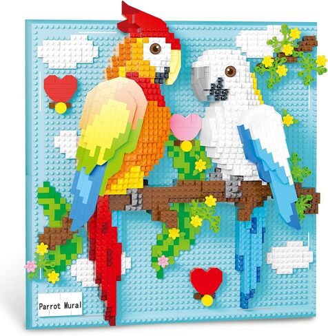 SHARK Animal 3D Wall Art Micro Mini Building Clusts للبالغين ، ديكور جدار منزلي فريد أو عرض على الطاولة ، لا متوافق مع LEGO ، لعبة عيد ميلاد مثالية للأطفال المراهقين (2166 PCS) in Kuwait
