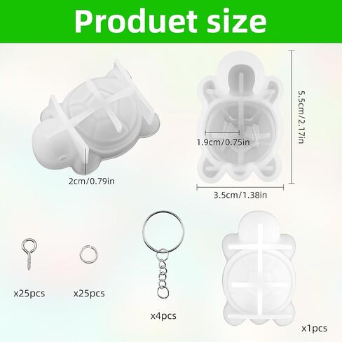 1Set Small Turtle Silicone Molds, Mini Cute Turtle Shape Resin Silicone Molds, 3D Animal Siliconeing Mold for Epoxy Resin, Animal Turtles Molds Set Key Ring Accessory in Saudi Arabia