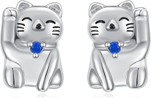 AOBOCO Dog Earrings Paw Print Earrings 925 Sterling Silver Pet Studs Earrings Cute Dog Jewelry for Women Girls Dog Lover, Sterling Silver, created jade in Saudi Arabia