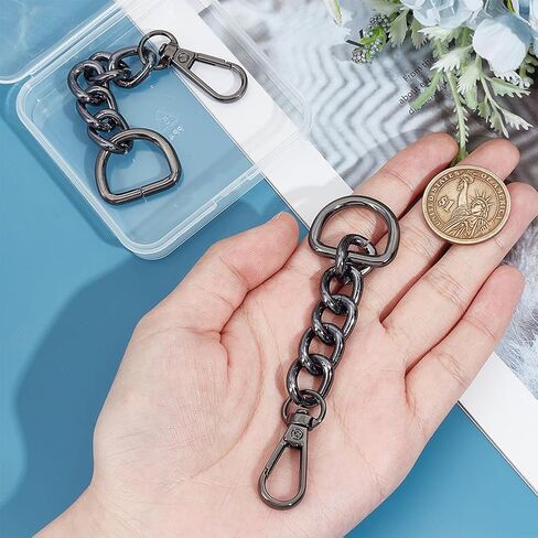 UniCraftale 2pcs 4.09 "تمديدات حزام سلسلة محفظة بوستيندر مع محفظة حقيبة يد دوارة بلاتين ، سلسلة محفظة ، سلسلة حقيبة اليد ، حزام محفظة ، محفظة ، محفظة ، مقابض محفظة in Saudi Arabia