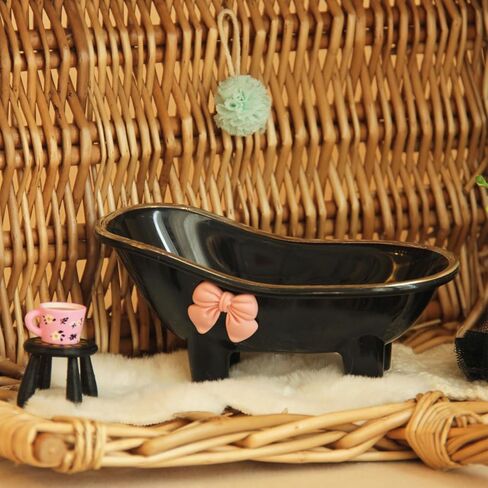 Dollhouse Bathtub, 1:12 White Miniature Bathtub with Blue Bath Ball and Carpet, Dollhouse Bathroom Furniture for Home Decor Accessory in Saudi Arabia