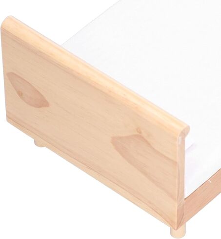 1:12 Dollhouse Double Bed, Oak Miniature Furniture Decoration Accessories for Bedroom in Saudi Arabia
