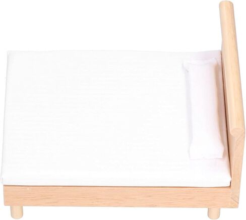 1:12 Dollhouse Double Bed, Oak Miniature Furniture Decoration Accessories for Bedroom in Saudi Arabia