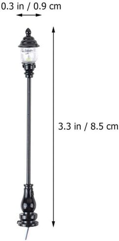 Vaguelly 8pcs Miniature Street Lamp Models for Dollhouse Garden Decor Black Garden Light Models Ratio Realistic Miniature Lamp Accessories for Sand Table Ornaments in Saudi Arabia