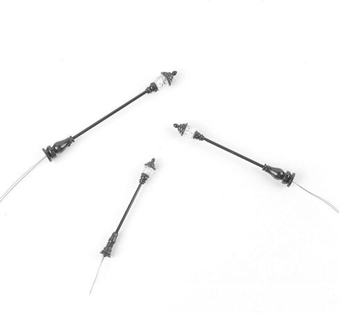 Vaguelly 8pcs Miniature Street Lamp Models for Dollhouse Garden Decor Black Garden Light Models Ratio Realistic Miniature Lamp Accessories for Sand Table Ornaments in Saudi Arabia