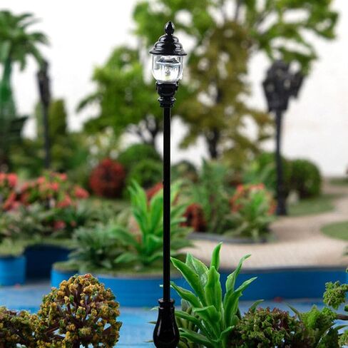 Vaguelly 8pcs Miniature Street Lamp Models for Dollhouse Garden Decor Black Garden Light Models Ratio Realistic Miniature Lamp Accessories for Sand Table Ornaments in Saudi Arabia