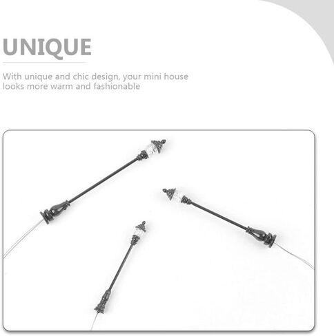 Vaguelly 8pcs Miniature Street Lamp Models for Dollhouse Garden Decor Black Garden Light Models Ratio Realistic Miniature Lamp Accessories for Sand Table Ornaments in Saudi Arabia