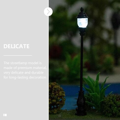 Vaguelly 8pcs Miniature Street Lamp Models for Dollhouse Garden Decor Black Garden Light Models Ratio Realistic Miniature Lamp Accessories for Sand Table Ornaments in Saudi Arabia