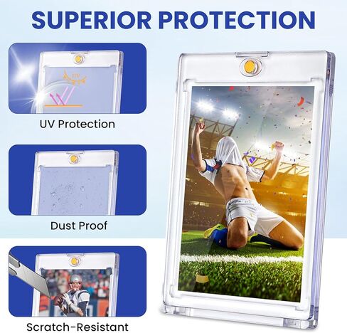 حاملي بطاقات مغناطيسي 120C ، 35pt واحد حامل بطاقات اللمس ، وحالة البلاستيك الصلب U-V لبطاقات التداول ، وحالة العرض للرياضة ، والبيسبول ، وكرة القدم ، وبطاقات اللعبة in Kuwait