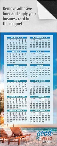 2026 Magnetic Yearly Glance Calendar, Peel and Stick Business Card Refrigerator Magnet, Great Real Estate Agent Marketing Tool, 1 oz. Postage Rate, Box of 100 (Happy Place) in Saudi Arabia