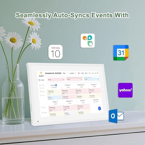 10.1 بوصة تقويم رقمي ذكي مع مخططات روتينية وجداول عائلية ومخطط للوجبات ، يضم شاشة تعمل باللمس عالية الدقة ، عرض تلقائي ، إطار صورة رقمي مدمج ومشاركة مجانية للتطبيق/الفيديو in Kuwait