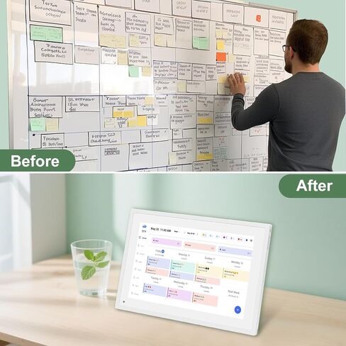 10.1 بوصة تقويم رقمي ذكي مع مخططات روتينية وجداول عائلية ومخطط للوجبات ، يضم شاشة تعمل باللمس عالية الدقة ، عرض تلقائي ، إطار صورة رقمي مدمج ومشاركة مجانية للتطبيق/الفيديو in Kuwait