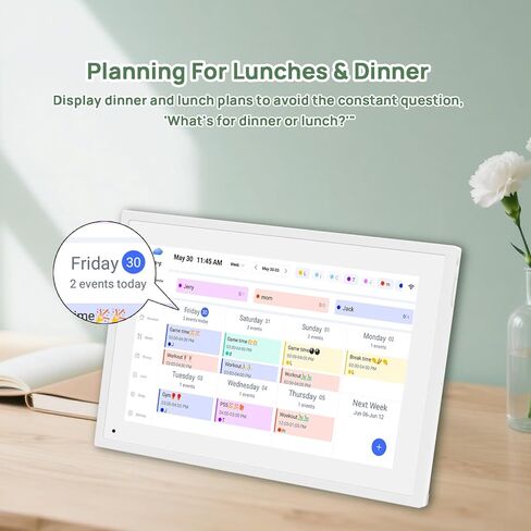 10.1 بوصة تقويم رقمي ذكي مع مخططات روتينية وجداول عائلية ومخطط للوجبات ، يضم شاشة تعمل باللمس عالية الدقة ، عرض تلقائي ، إطار صورة رقمي مدمج ومشاركة مجانية للتطبيق/الفيديو in Kuwait