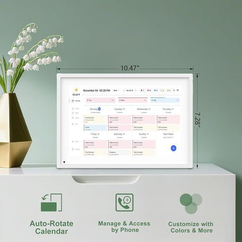 10.1 بوصة تقويم رقمي ذكي مع مخططات روتينية وجداول عائلية ومخطط للوجبات ، يضم شاشة تعمل باللمس عالية الدقة ، عرض تلقائي ، إطار صورة رقمي مدمج ومشاركة مجانية للتطبيق/الفيديو in Kuwait