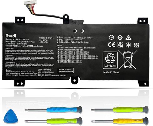 بطارية ASODI C41N1731 متوافقة مع سلسلة Asus ROG Strix GL504,GL504G,GL504GM,GL504GS,GL504GW (Scar II/Hero II) 15.4V 66Wh 4335mAh النوع A in Kuwait