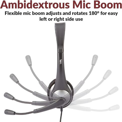 سماعة رأس ستيريو Cyber ​​Acoustics، ستيريو 3.5 ملم ومحول Y لسماعات الرأس والميكروفون المنفصلة، ​​الفصل الدراسي K12 والتعليم (AC-204) (4 عبوات) in Kuwait