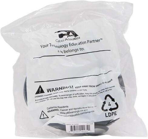 سماعة رأس ستيريو Cyber ​​Acoustics، ستيريو 3.5 ملم ومحول Y لسماعات الرأس والميكروفون المنفصلة، ​​الفصل الدراسي K12 والتعليم (AC-204) (4 عبوات) in Kuwait