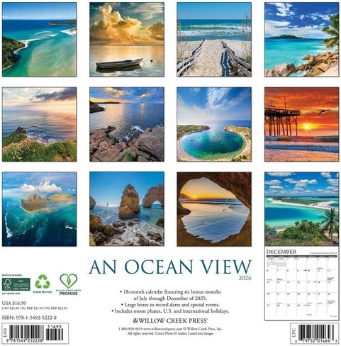 Ocean View 2026 12" x 12" Wall Calendar in Saudi Arabia