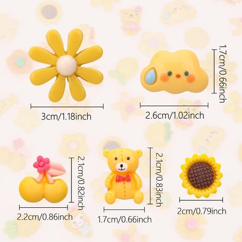100Pcs Slime Charms, Mixed Cute Resin Charms Set for Scrapbooking, Phone Cases, Hair Accessories, Fake Candy Decor, Crafting Embellishments & DIY Keychains in Kuwait