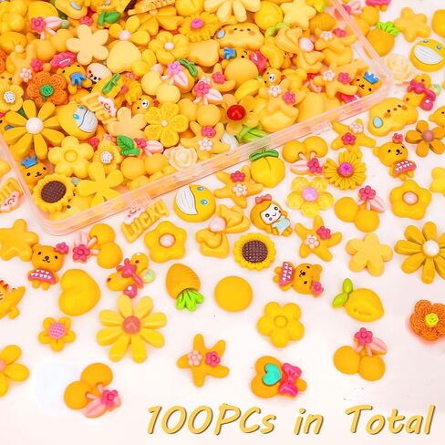 100Pcs Slime Charms, Mixed Cute Resin Charms Set for Scrapbooking, Phone Cases, Hair Accessories, Fake Candy Decor, Crafting Embellishments & DIY Keychains in Kuwait
