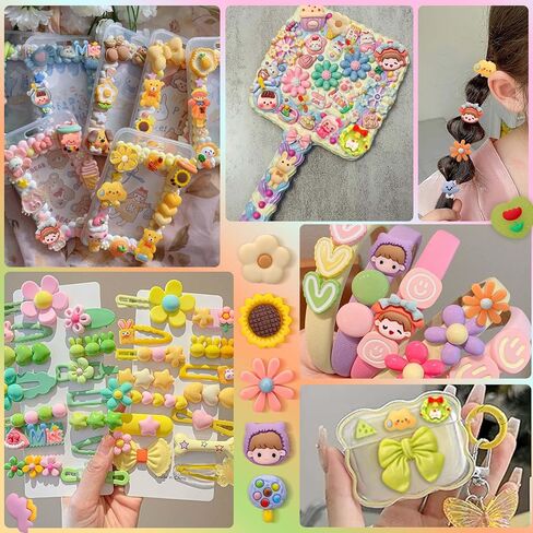 100Pcs Slime Charms, Mixed Cute Resin Charms Set for Scrapbooking, Phone Cases, Hair Accessories, Fake Candy Decor, Crafting Embellishments & DIY Keychains in Kuwait