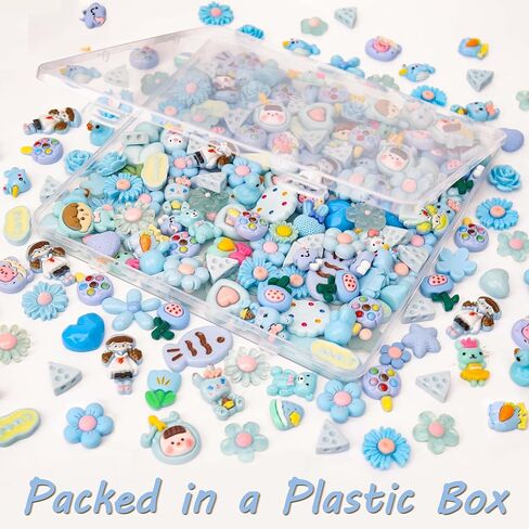 100Pcs Slime Charms, Mixed Cute Resin Charms Set for Scrapbooking, Phone Cases, Hair Accessories, Fake Candy Decor, Crafting Embellishments & DIY Keychains in Kuwait