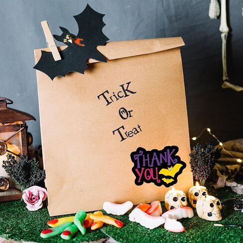 Halloween Business Stickers, Thanks You Labels for Online Stores Retail Shops and Small Businesses, Spooky Bat Design Perfect for Packages and Gift Wrapping, 200 PCS in Saudi Arabia