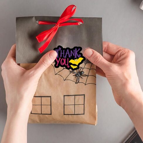 Halloween Business Stickers, Thanks You Labels for Online Stores Retail Shops and Small Businesses, Spooky Bat Design Perfect for Packages and Gift Wrapping, 200 PCS in Saudi Arabia
