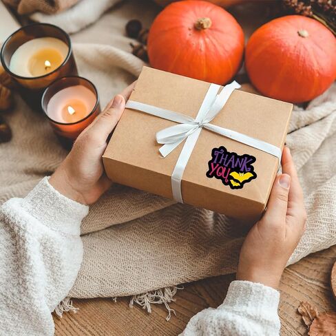 Halloween Business Stickers, Thanks You Labels for Online Stores Retail Shops and Small Businesses, Spooky Bat Design Perfect for Packages and Gift Wrapping, 200 PCS in Saudi Arabia