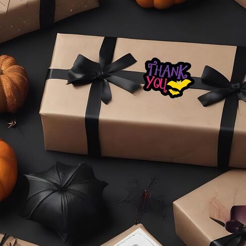 Halloween Business Stickers, Thanks You Labels for Online Stores Retail Shops and Small Businesses, Spooky Bat Design Perfect for Packages and Gift Wrapping, 200 PCS in Saudi Arabia