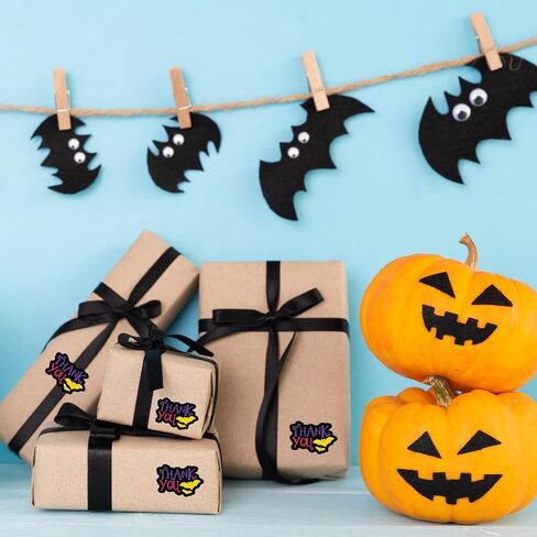 Halloween Business Stickers, Thanks You Labels for Online Stores Retail Shops and Small Businesses, Spooky Bat Design Perfect for Packages and Gift Wrapping, 200 PCS in Saudi Arabia