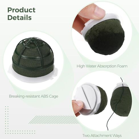 36 Pcs Floral Foam Holder Set, Includes 24 Mini Round Foam & 12 Foam Cages, Flower Foam Blocks with 2 Pcs Green Wire for Arrangements, Ideal for Florists and DIY Floral Crafts in Saudi Arabia