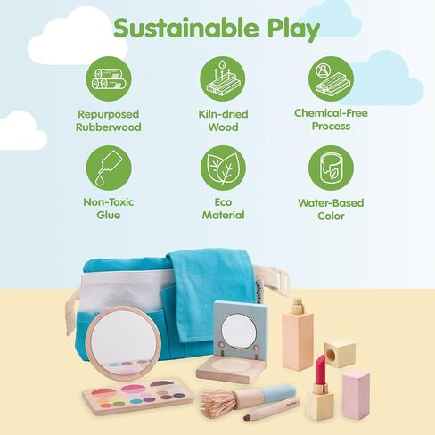 PlanToys Hair Dresser Pretend Play and Role Play Set (3492) | Sustainably Made from Rubberwood and Non-Toxic Paints and Dyes in Saudi Arabia